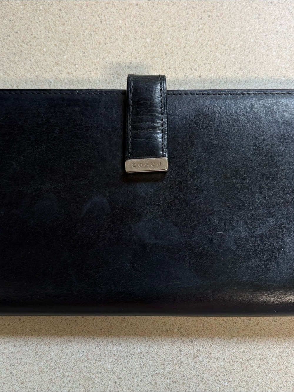 Vintage Coach Lexington Black Leather Clutch Wallet